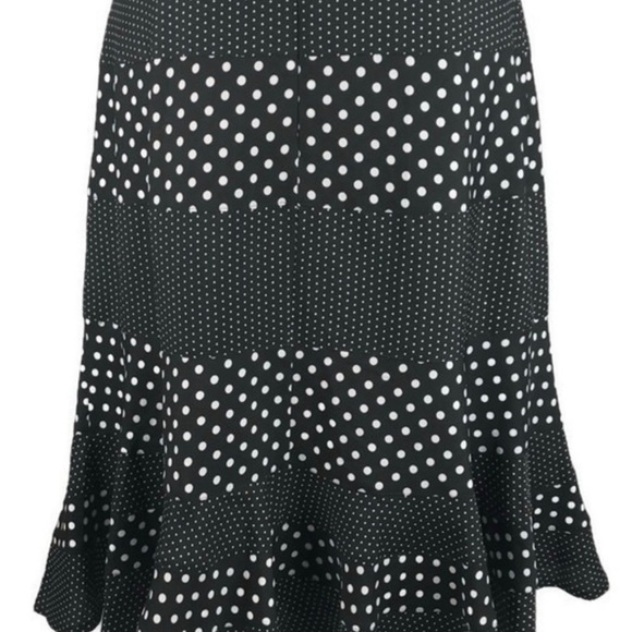Karl Lagerfeld - New - Tiered Black/White Polka Dot Skirt - Picture 4 of 6